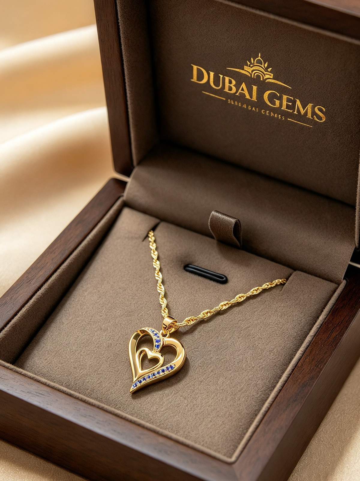 Marielle | Blue Stone Golden-Tone Necklace | Dubai Gems