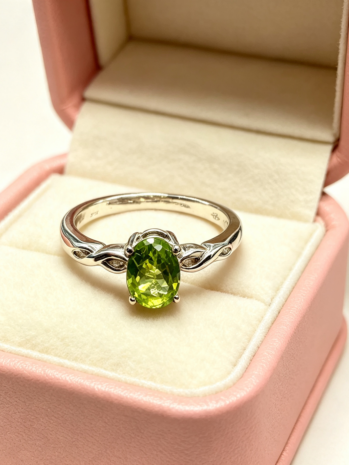 The Rosalind — Oval Peridot Solitaire Ring