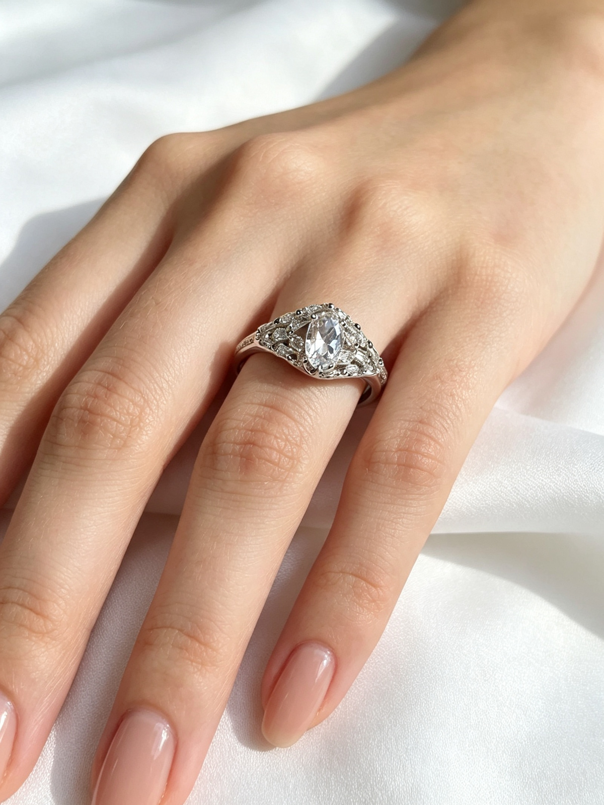 Dubai Gems Luxury Silver Ring Noor