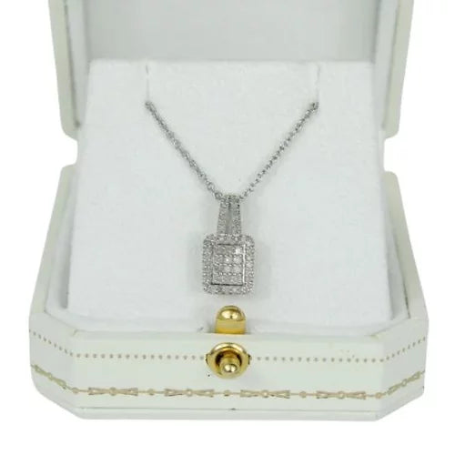 Natural Diamond Baguette Square 8 Sided Jewellery Set in White Gold