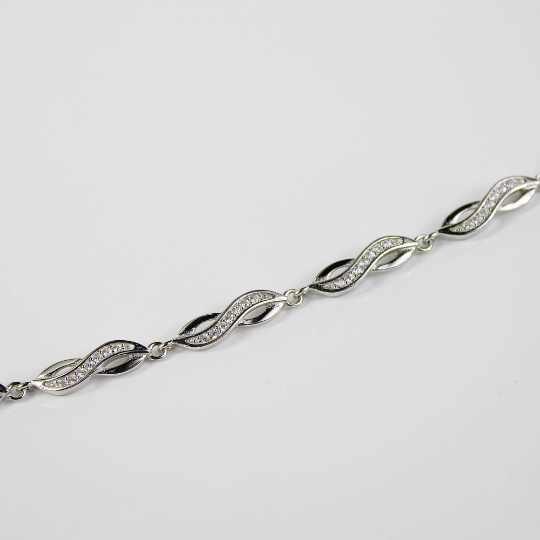 WHITE GOLD FINISH Infinity Sign Created Diamond Bracelet