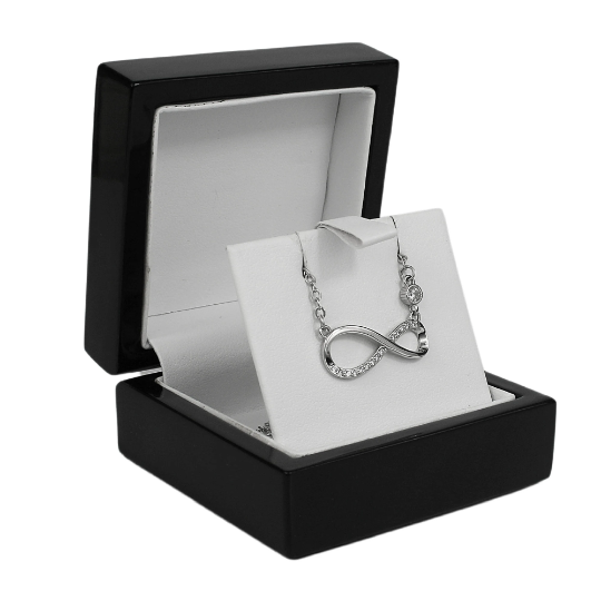 WHITE GOLD FINISH Infinity Sign Created Diamonds Embedded Necklace