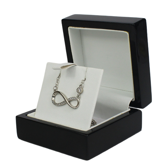 WHITE GOLD FINISH Infinity Sign Created Diamonds Embedded Necklace