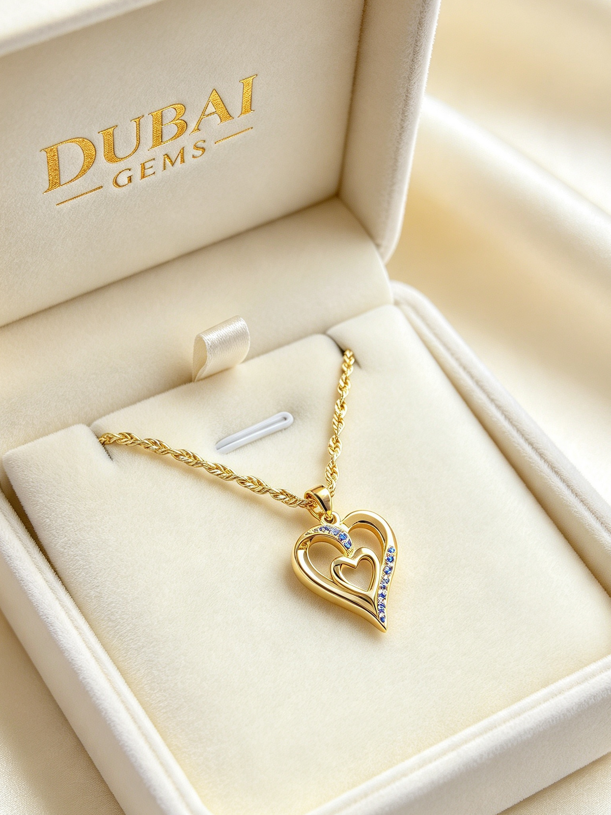 Marielle | Blue Stone Golden-Tone Necklace | Dubai Gems
