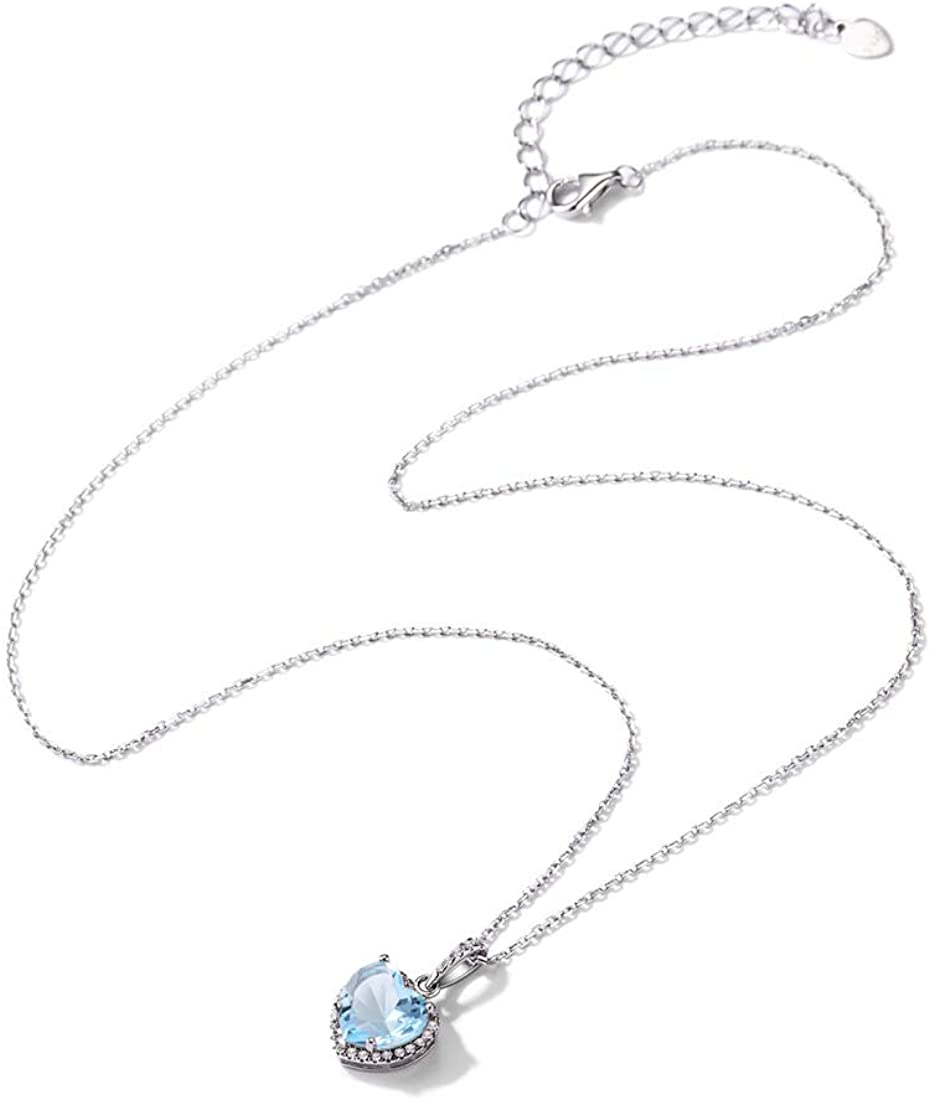 Amour-March Birthstone ⌈Shape of My Heart⌋ Necklace for Women