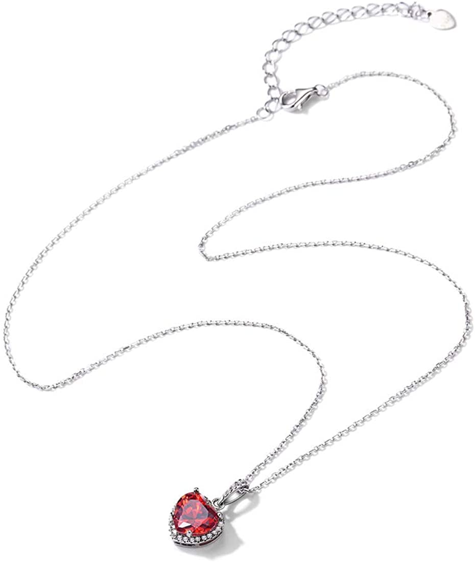 Amour-January Birthstone ⌈Shape of My Heart⌋ Necklace for Women