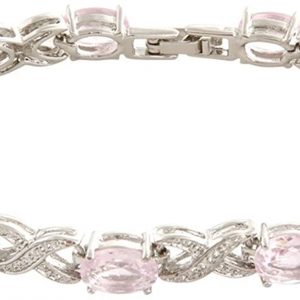 Love & Kisses Pink Sapphire Tennis Bracelet with Oval Cut Gemstones