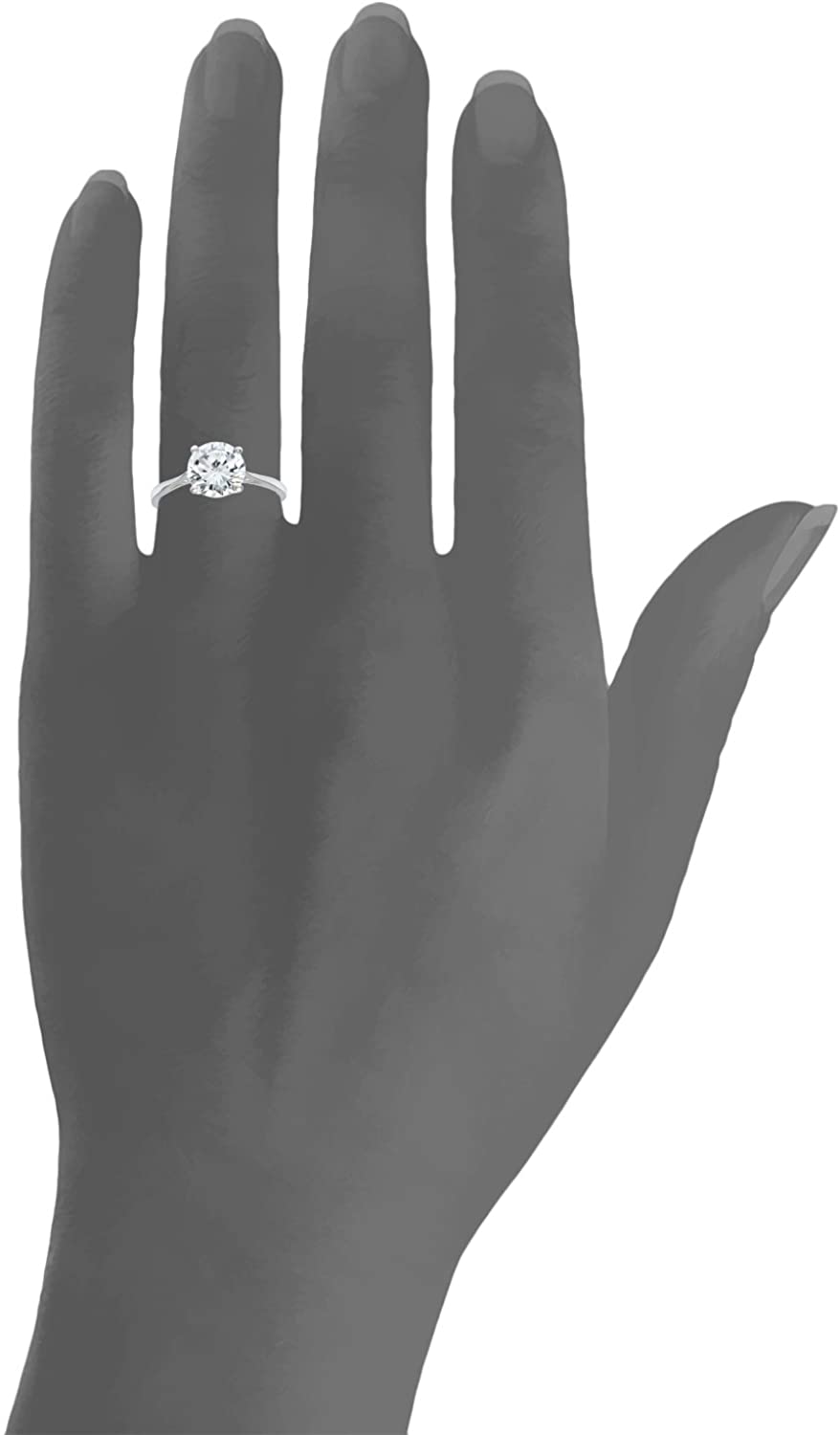 RIVIERA – Sterling Silver 4 Claw Created Diamond Solitaire Ring