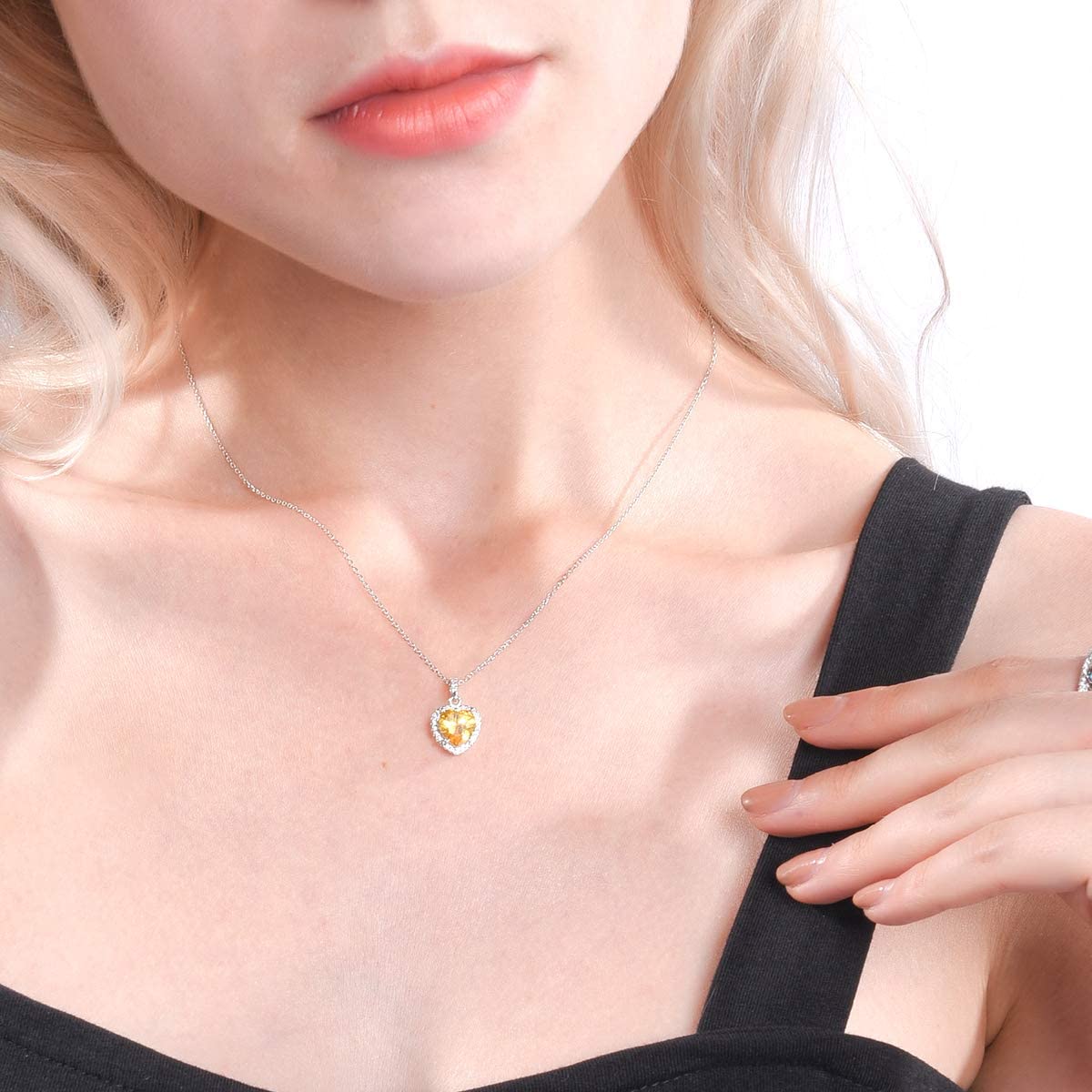 Amour-November Birthstone ⌈Shape of My Heart⌋ Necklace for Women