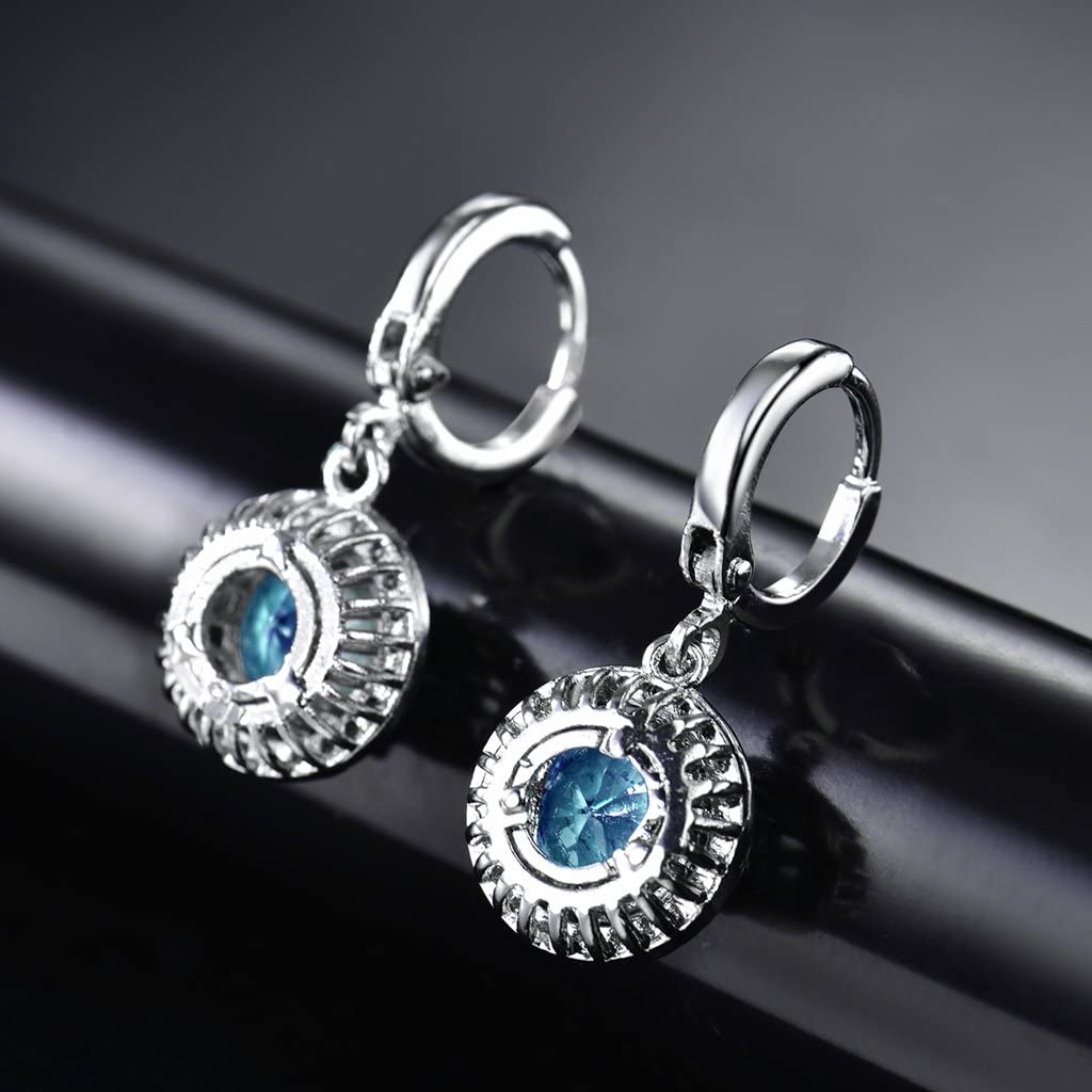 Sultana-Mayfair Women’s Round Hoop Lever back Light Blue Earrings