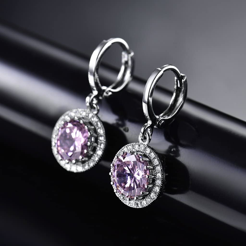 Sultana-Mayfair Women’s Round Hoop Lever back Pink Earrings