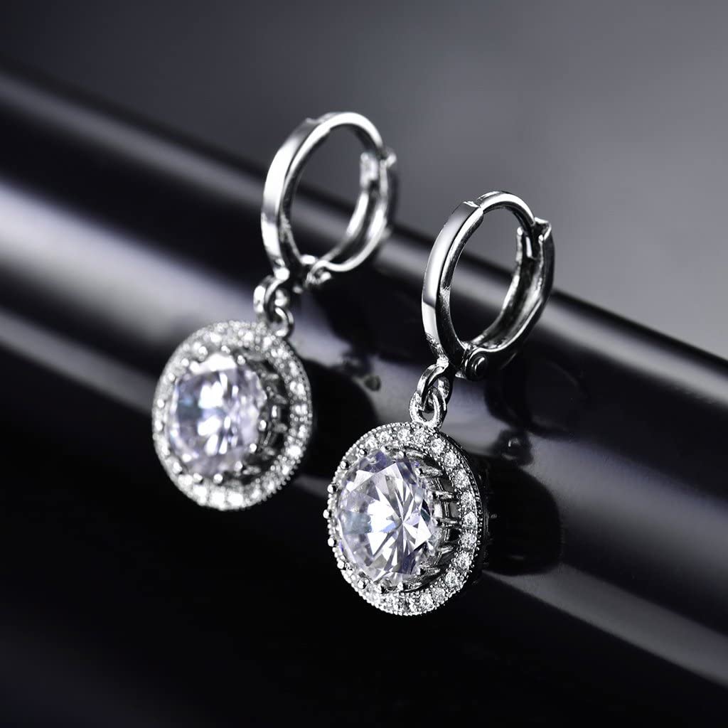 Sultana-Mayfair Women’s Round Hoop Lever back Clear Earrings