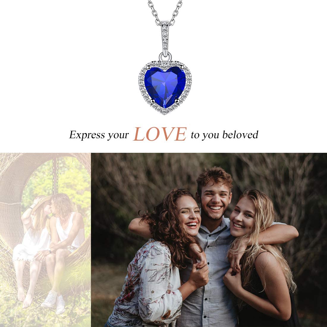 Amour-September Birthstone ⌈Shape of My Heart⌋ Necklace for Women