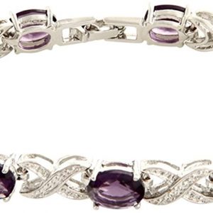 Love & Kisses Purple Amethyst Tennis Bracelet with Oval Cut Gemstones