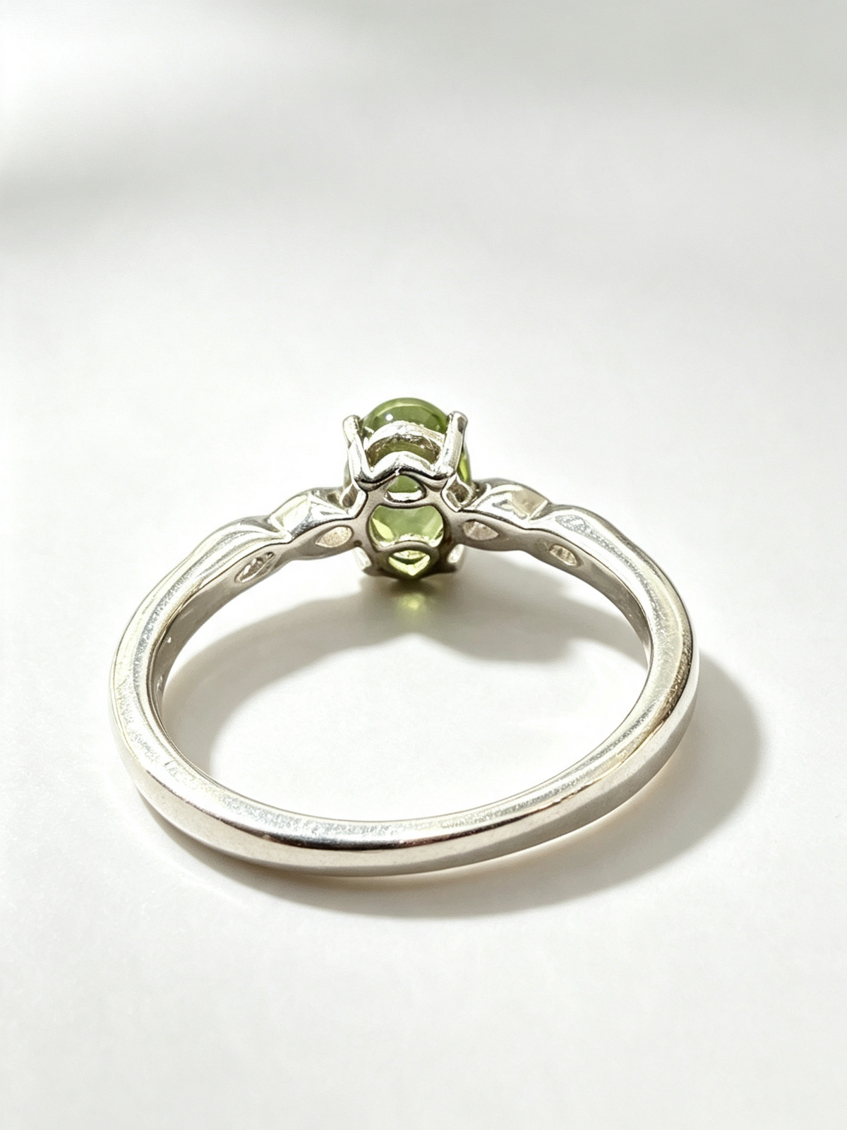 The Rosalind — Oval Peridot Solitaire Ring