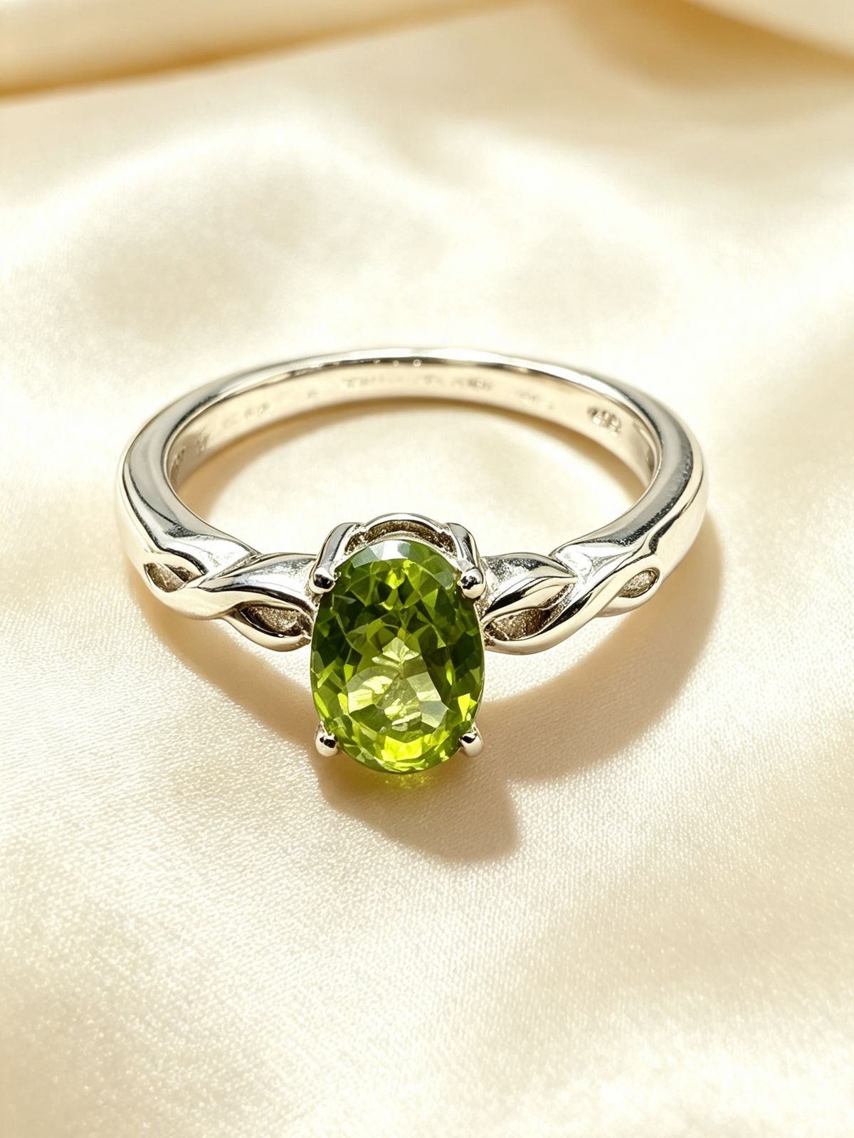 The Rosalind — Oval Peridot Solitaire Ring