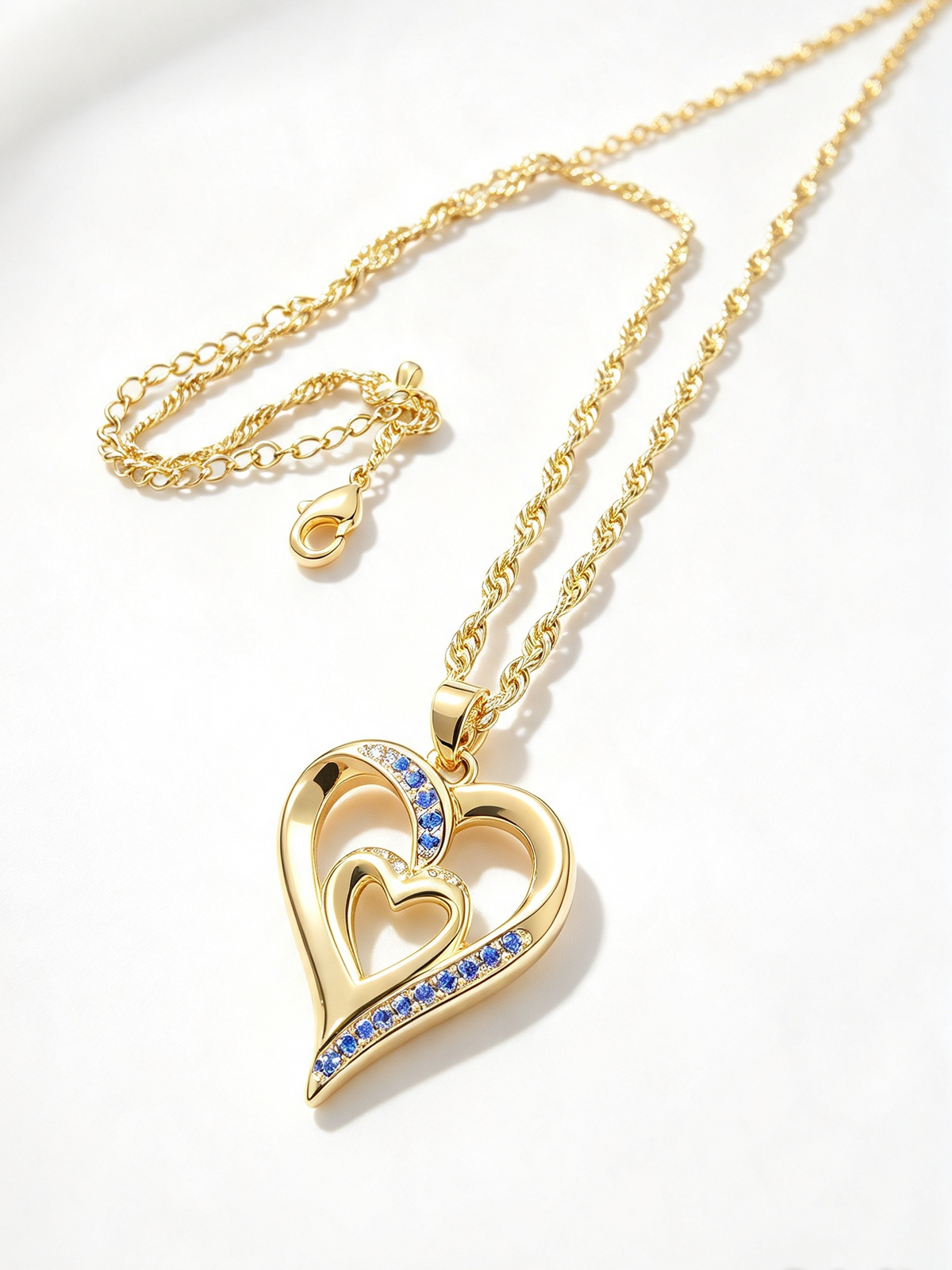 Marielle | Blue Stone Golden-Tone Necklace | Dubai Gems