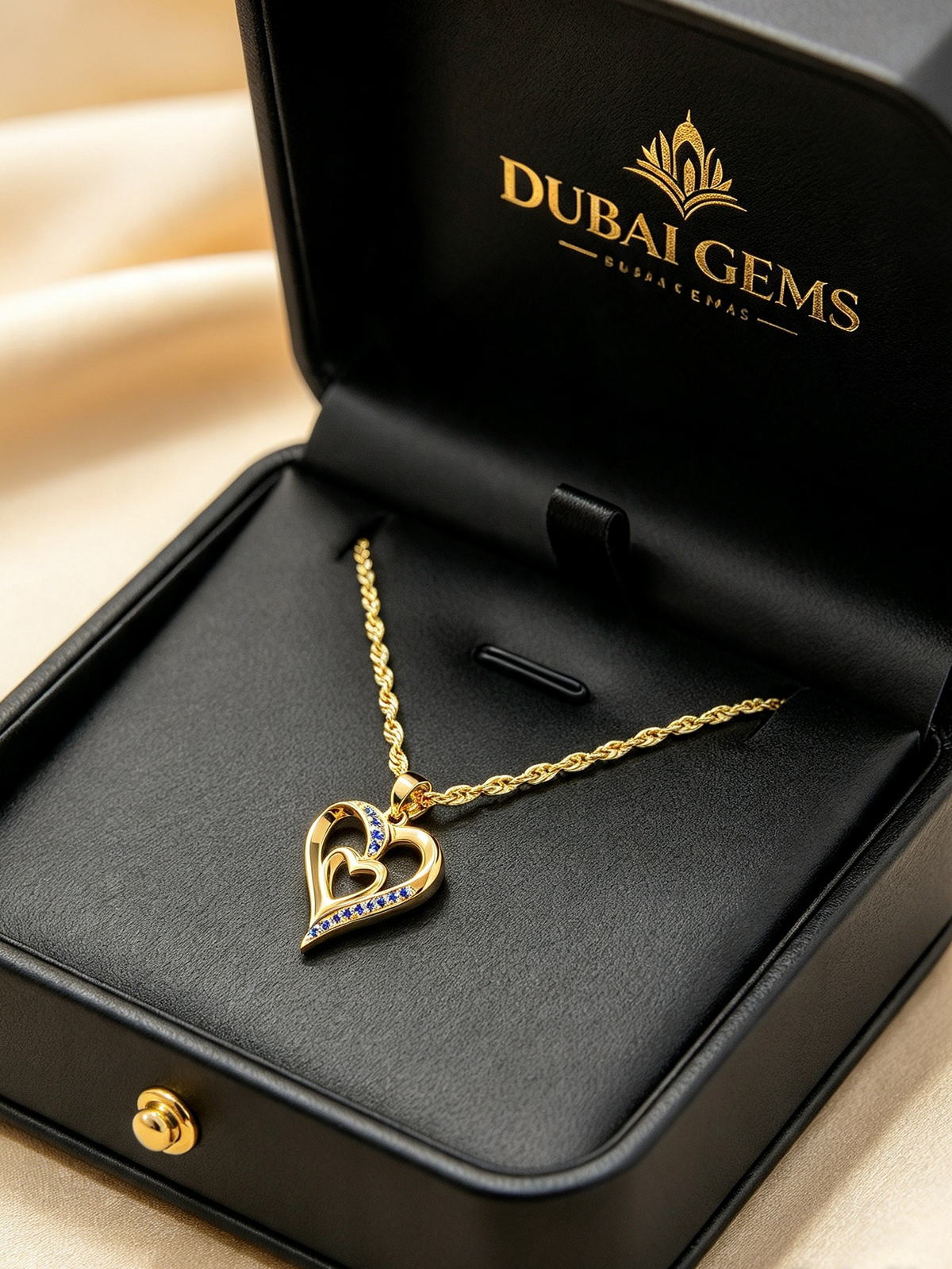 Marielle | Blue Stone Golden-Tone Necklace | Dubai Gems