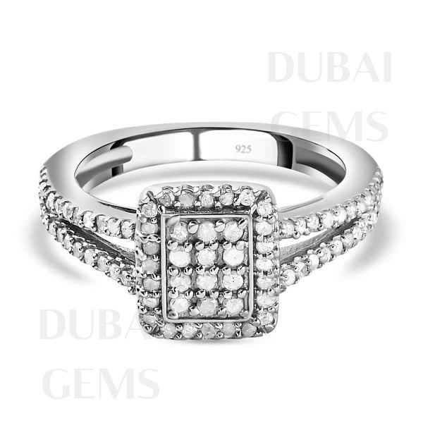 Dubai Marina Natural Diamond Shoulder Set Cluster Ring Limited Edition