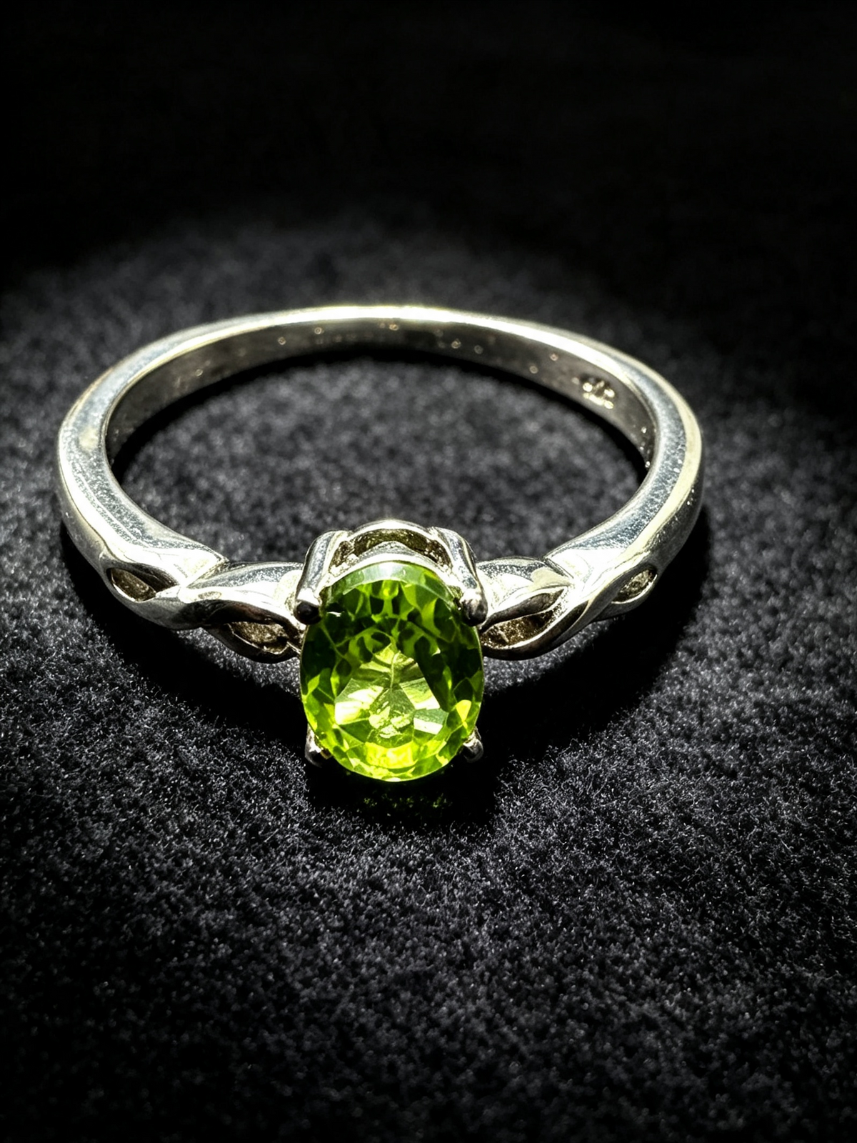 The Rosalind — Oval Peridot Solitaire Ring