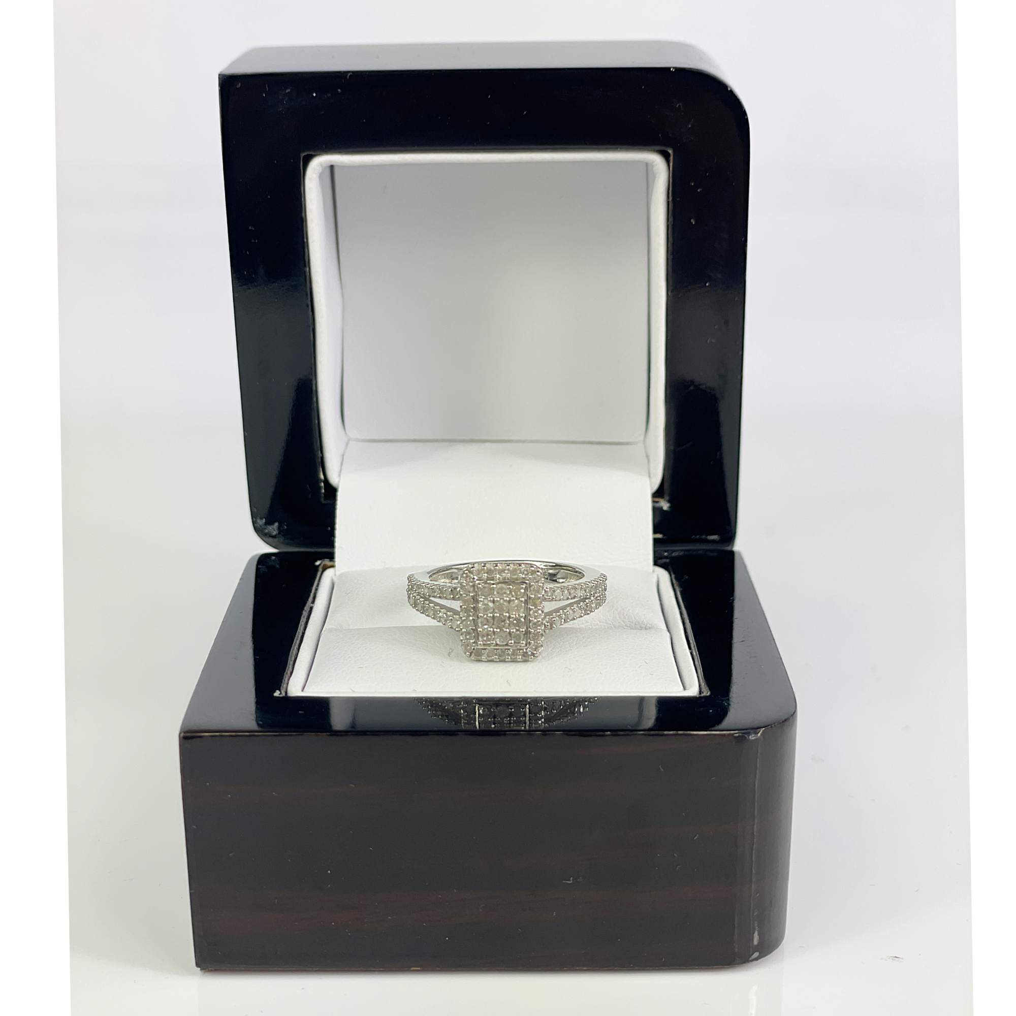 Dubai Marina Natural Diamond Shoulder Set Cluster Ring Limited Edition