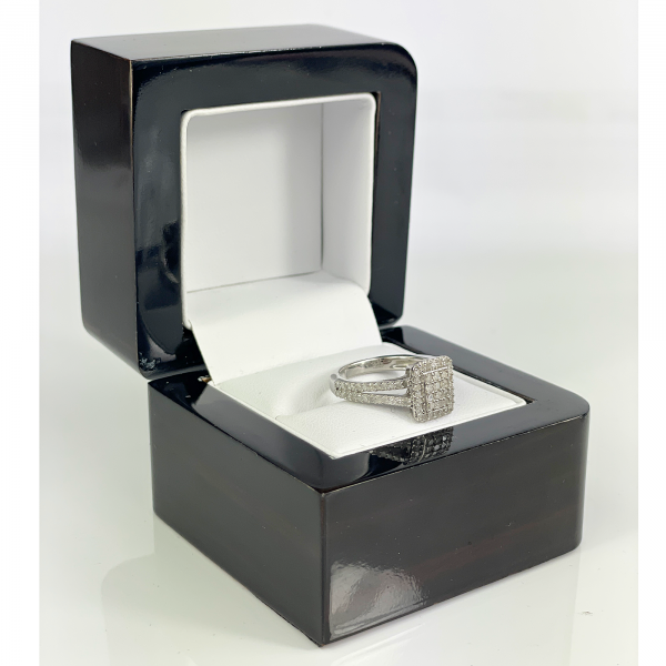 Dubai Marina Natural Diamond Shoulder Set Cluster Ring Limited Edition