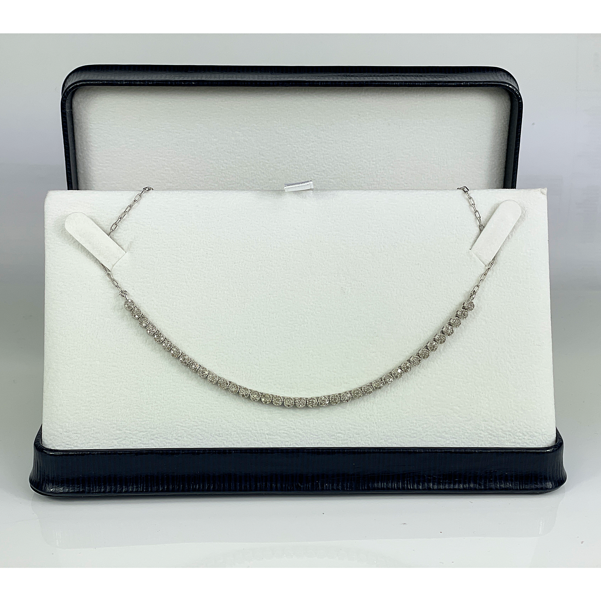 Dubai Marina Exquisite Natural Diamond Necklace in Platinum Overlay Sterling Silver