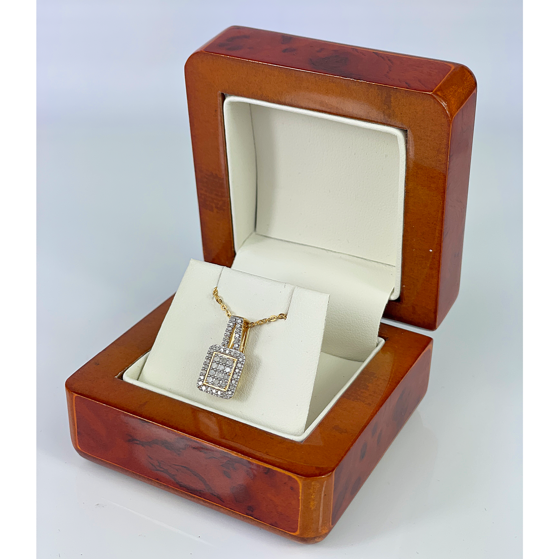 Dubai Marina Natural Diamond Pendant with Chain in 14K Gold Overlay Sterling Silver