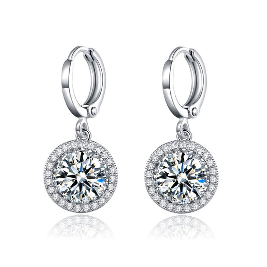 Sultana-Mayfair Women’s Round Hoop Lever back Clear Earrings