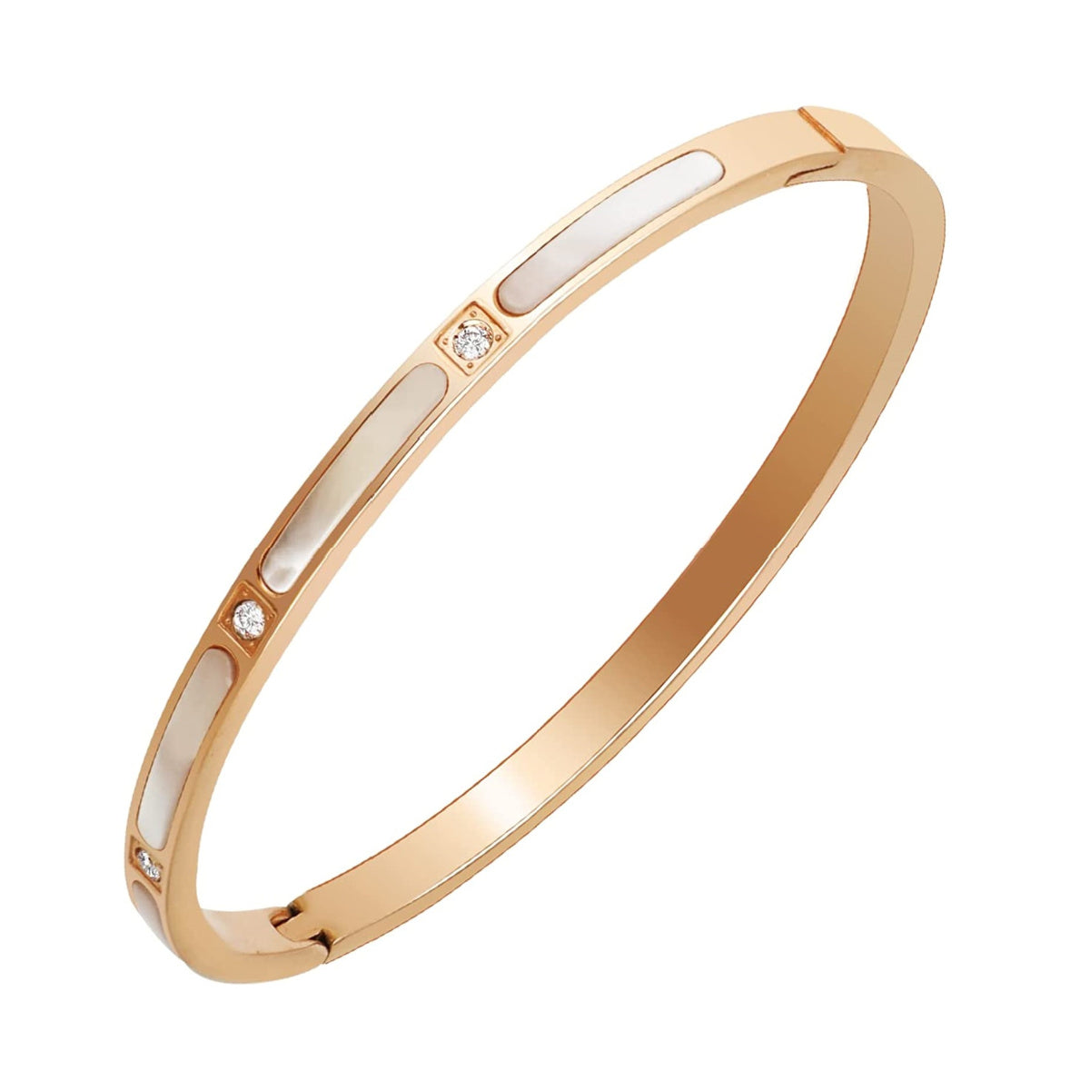 REGENCY – Yellow Gold Finish With White Shell & Created Diamond Jewellery Bracelet