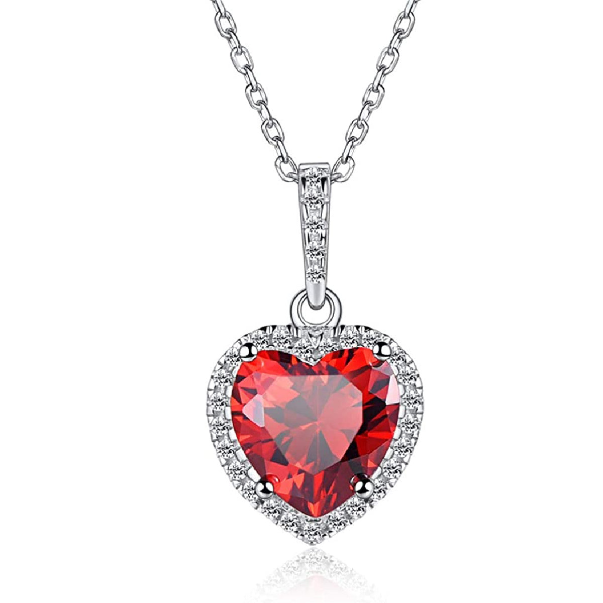 Amour-January Birthstone ⌈Shape of My Heart⌋ Necklace for Women