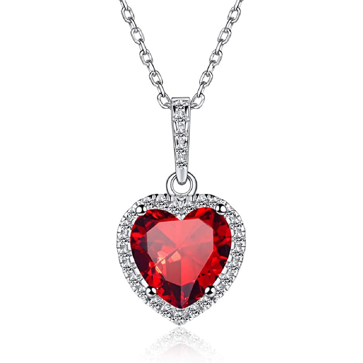 Amour-July Birthstone ⌈Shape of My Heart⌋ Necklace for Women