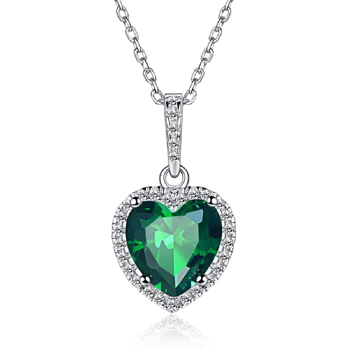 Amour-May Birthstone ⌈Shape of My Heart⌋ Necklace for Women