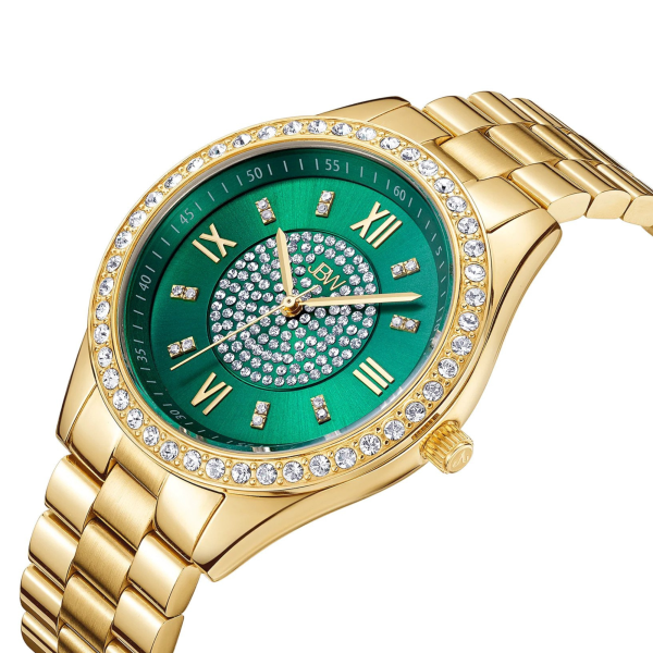 18K Yellow Gold Plated 16 diamonds Signature Watch