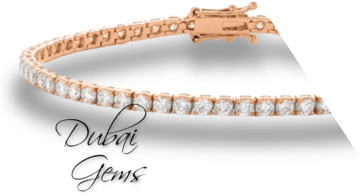 ROSE GOLD FINISH Solitary Round Cut Created Diamond Tennis Bracelet