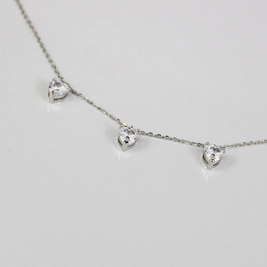 WHITE GOLD FINISH Heart Cut Created Diamond Bracelet