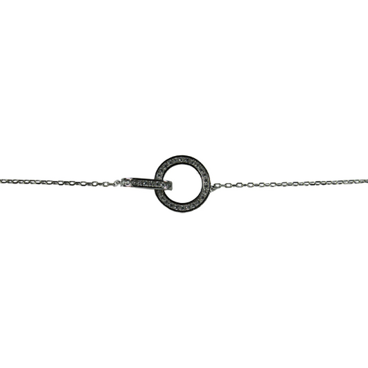 WHITE GOLD FINISH Created Diamond Interlinked “Circle Of Life” Bracelet Including Gift Box