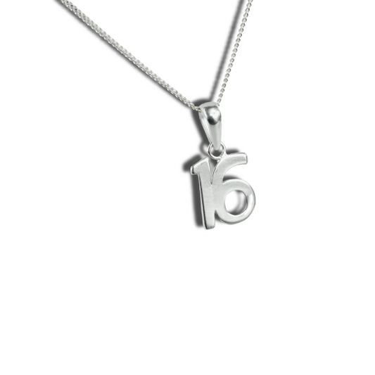 WHITE GOLD FINISH 16 Pendant Necklace