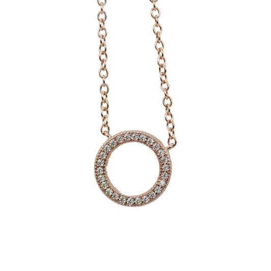 ROSE GOLD FINISH Created Diamond Love Circle Women’s Pendant Necklace Including Gift Box