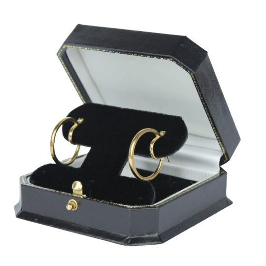 YELLOW GOLD FINISH Round Hoop Earrings