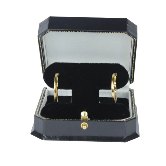 YELLOW GOLD FINISH Round Hoop Earrings