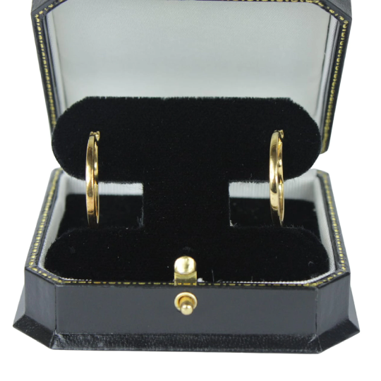 YELLOW GOLD FINISH Round Hoop Earrings