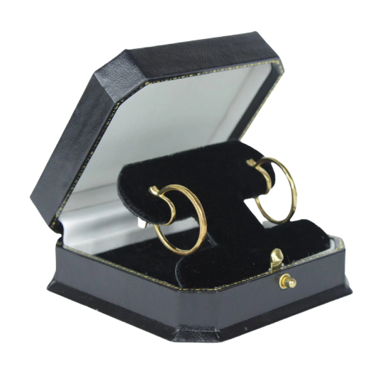 YELLOW GOLD FINISH Round Hoop Earrings