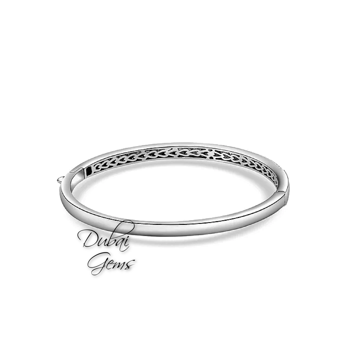 Dubai Marina Bangle Platinum On Silver With Genuine Natural Diamonds Limited Edition