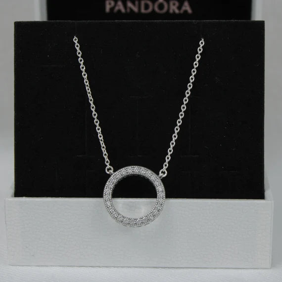 Pandora Signature Women’s Sterling Silver Circle of Life Created Diamond Pendant