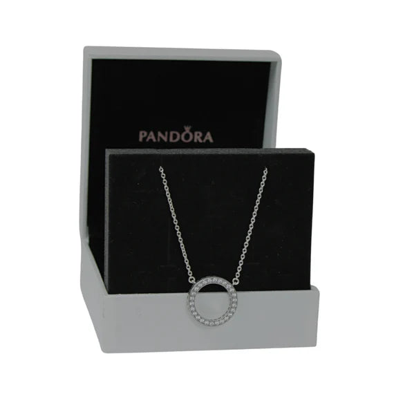 Pandora Signature Women’s Sterling Silver Circle of Life Created Diamond Pendant