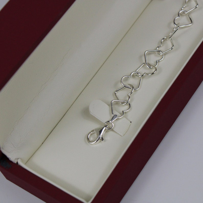 925 STERLING SILVER HEART Interlinking Hearts Bracelet