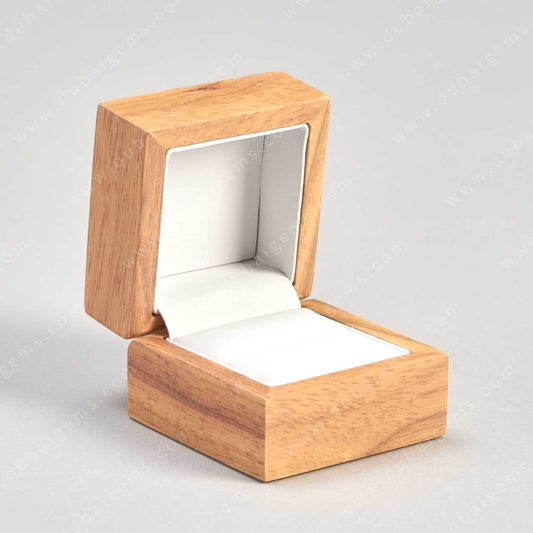 Natural matte wooden ring box