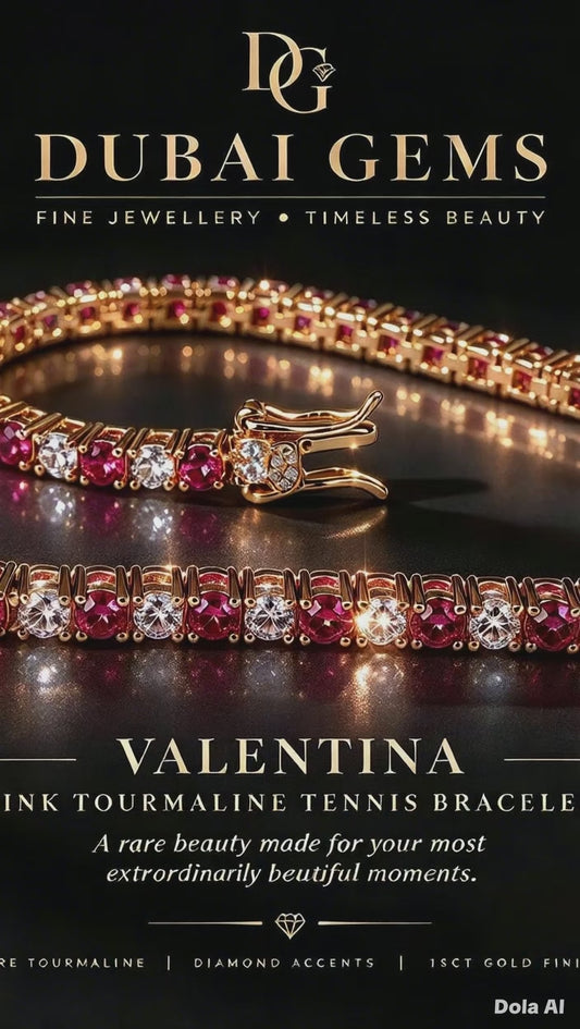 Valentina Pink Tourmaline Pink Created Diamond Tennis Bracelet