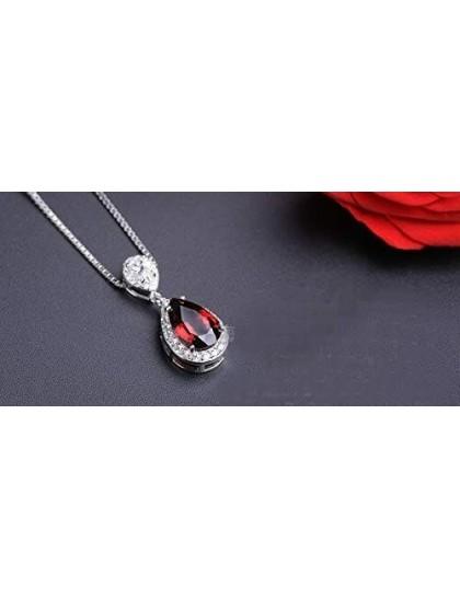 White gold finish Eye of the Beloved red ruby created diamond Pendant necklace